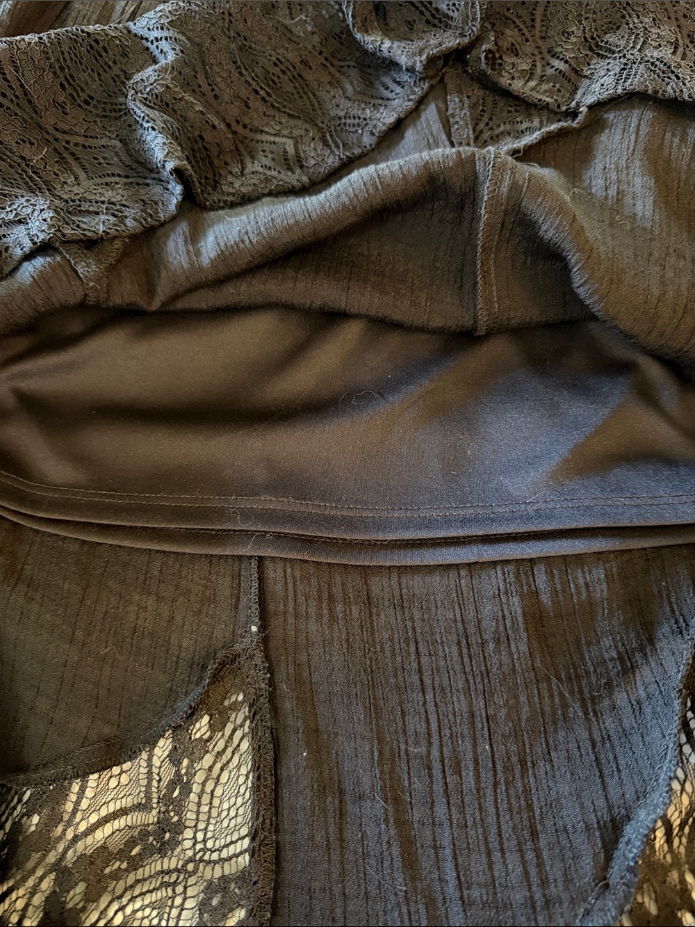 Apt. 9 Black Maxi Skirt with Lace Hem - Picture 6 of 6
